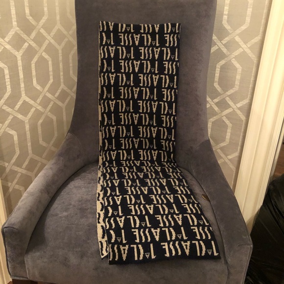 Prima (1a) Classe Men’s Logo Scarf in White & Blue - Picture 1 of 2